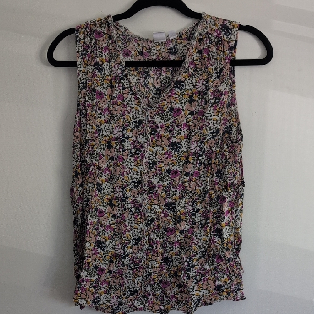 Gap Factoy Ruffle Floral Sleeveless Top Soze L‎